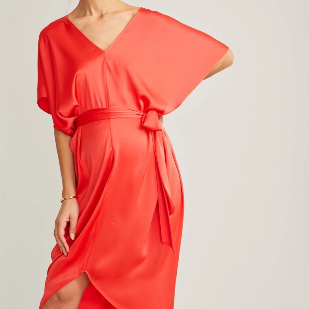 HATCH Maternity The Riviera Dress in Papaya
